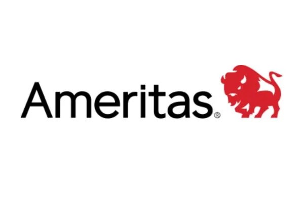 The Ameritas logo featuring a red lion icon next to the brand name in black text.