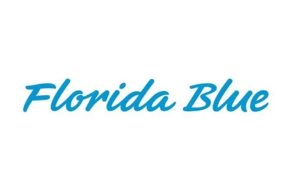 The Florida Blue logo featuring the company name in a stylized light blue script font.
