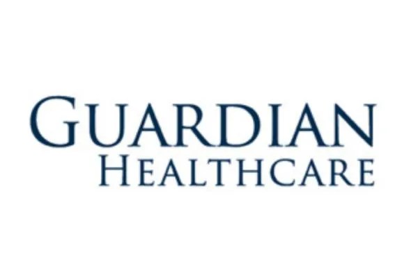The Guardian Healthcare logo featuring the brand name in a dark blue serif font.