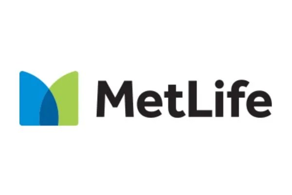The MetLife logo featuring a blue and green M icon followed by the brand name in black.